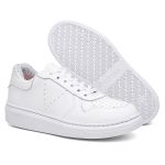 Tênis Sneakers Feminino Em Couro Legitimo Vittal - T200-BCO