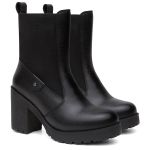 Bota Coturno Feminino Luna Vittal Salto Alto com Elástico Preto - R4020Preto