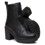 Bota Coturno Feminino Vittal Julia Salto Alto com Elástico e Zíper Preto - R4000Preto