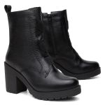 Bota Coturno Feminino Vittal Julia Salto Alto com Elástico e Zíper Preto - R4000Preto