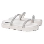 Papete Flat Feminina Marie Com Strass Brilho Vittal - R080-OffWhite