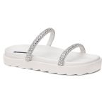 Papete Flat Feminina Marie Com Strass Brilho Vittal - R080-OffWhite