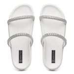 Papete Flat Feminina Marie Com Strass Brilho Vittal - R080-OffWhite