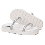 Papete Flat Feminina Marie Com Strass Brilho Vittal - R080-OffWhite