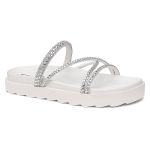 Papete Flat Feminina Amelie com 4 Tiras de Strass Brilhante Vittal - R095-OffWhite