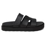 Sandalia Feminina Hera Vittal Flat em Couro Legitimo Preto - R010-Preto