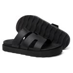 Sandalia Feminina Hera Vittal Flat em Couro Legitimo Preto - R010-Preto