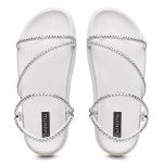 Papete Flat Malu Feminina Vittal com Strass Brilhante Anatômica - R025-OffWhite