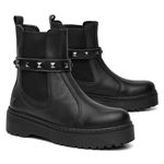 Bota Vittal Luana em Couro Legitimo e Fivela Sparkle Removível - R1060Preto