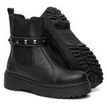 Bota Vittal Luana em Couro Legitimo e Fivela Sparkle Removível - R1060Preto