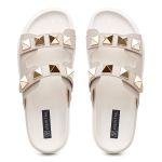 Sandália Birken Feminina em Couro Vittal Chiara OffWhite com Sparkle - R0130OffWhite 