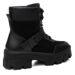 Bota Coturno Feminino Melina Preto Exclusivo Tratorado com Fivela Removível Vittal - R4040-Preto