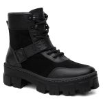 Bota Coturno Feminino Melina Preto Exclusivo Tratorado com Fivela Removível Vittal - R4040-Preto