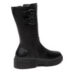 Bota Feminina Montaria Grazi em Couro Legitimo com Fivela - R4070-Preto