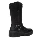 Bota Feminina Country Alice em Couro Legitimo com Fivela - R4080-Preto