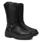 Bota Feminina Country Alice em Couro Legitimo com Fivela - R4080-Preto