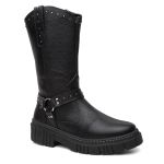 Bota Feminina Country Alice em Couro Legitimo com Fivela - R4080-Preto