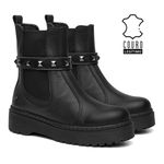 Bota Vittal Luana em Couro Legitimo e Fivela Sparkle Removível - R1060Preto