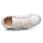 Tênis Feminino Sneakers com Metais Loren Branco e OffWhite Vittal