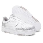 Tênis Feminino Vittal Aura Branco e Prata Solado Flatform Confort