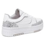 Tênis Feminino Vittal Aura Branco e Prata Solado Flatform Confort