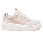 Tênis Feminino Vittal Sneakers Cyndi OffWhite e Rose Solado Flatform Confort