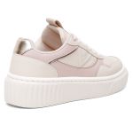 Tênis Feminino Vittal Sneakers Cyndi OffWhite e Rose Solado Flatform Confort