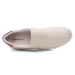 Tênis Masculino Slip On Casual Vittal em Couro OffWhite