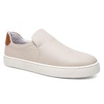 Tênis Masculino Slip On Casual Vittal em Couro OffWhite