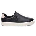 Tênis Masculino Slip On Casual Vittal em Couro Preto