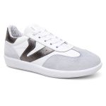 Tênis Feminino Em Couro Vittal Estela Branco e Onix
