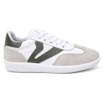 Tênis Feminino Em Couro Vittal Estela Branco e Verde