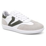 Tênis Feminino Em Couro Vittal Estela Branco e Verde