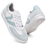 Tênis Feminino Em Couro Vittal Estela Branco e Azul