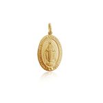 Pingente de Nossa Senhora das Graças Oval em Ouro 18k 