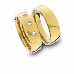  Alianças em Ouro 18K amarelo com Diamantes Anatômicas (5.40 mm de largura)