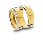 Alianças em Ouro 18k amarelo com Diamantes (5.70 mm de largura)