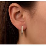 Brinco em ouro 18k amarelo com trava todo trabalhado - tamanho médio