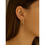 Brinco em ouro 18k amarelo com trava todo trabalhado - Tamanho grande