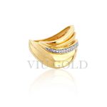 Anel em ouro 18k amarelo com Diamantes