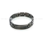 Pulseira design italiano de Aço cinza espelhado com placa