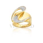 Anel em ouro 18k amarelo com Diamantes