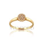 Anel em ouro 18k amarelo com Diamante sintético