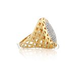 Anel em ouro 18k amarelo com Diamantes