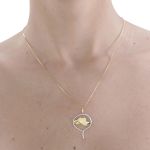 Pingente de Chapéu em Ouro 18k Amarelo e Branco com 4 Diamantes Sintéticos