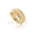 Anel em ouro 18k amarelo com Diamante sintético