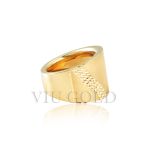 Anel linha comfort em ouro 18K amarelo com detalhe fosco e polido