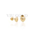 Brinco de coração trabalhado em ouro 18k amarelo