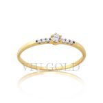 Anel solitário em ouro 18k amarelo com Diamantes