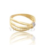 Anel em ouro 18k amarelo com Diamantes